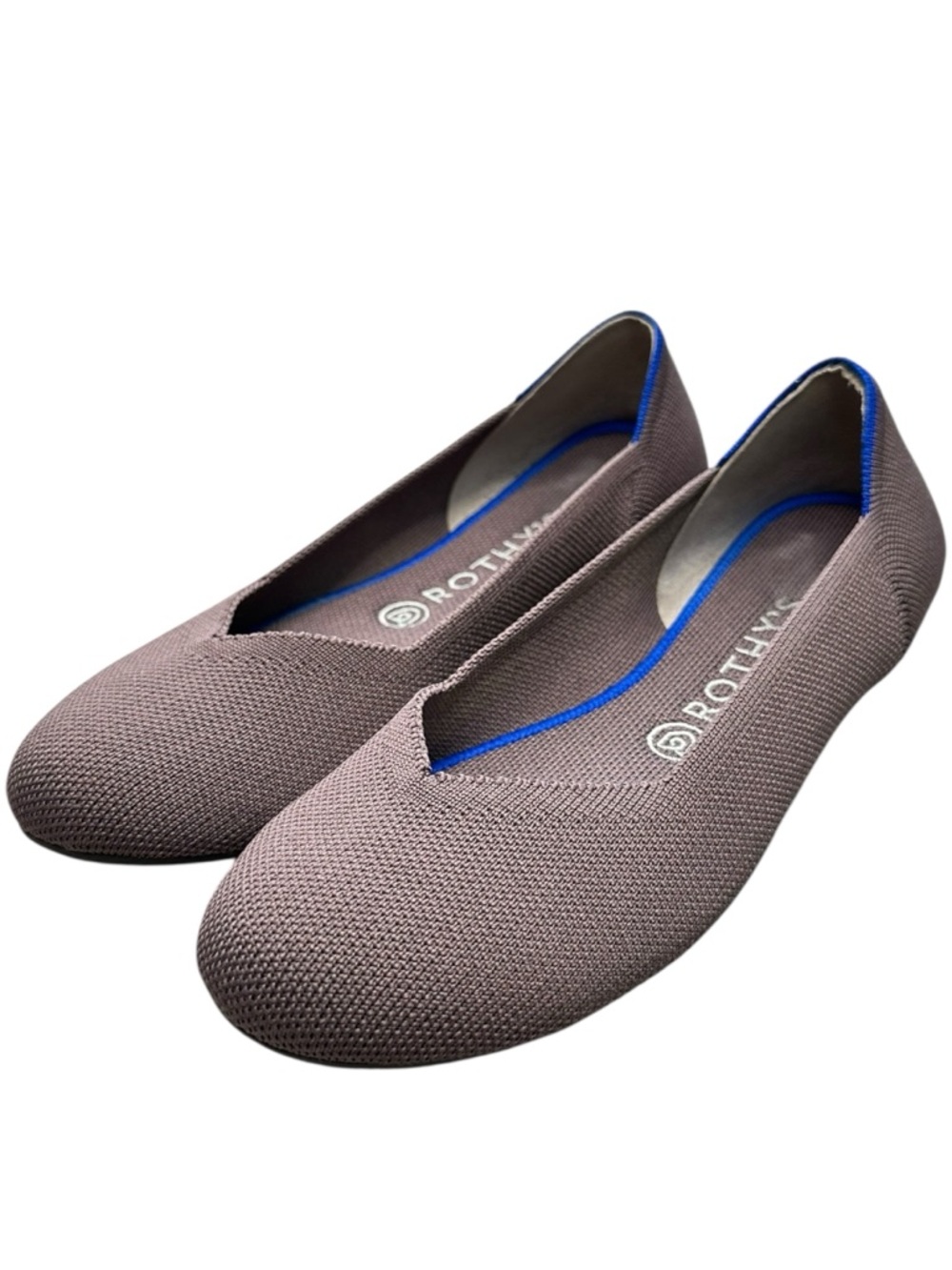 ROTHY'S THE FLAT Mink Brown Stretch Fabric Round Toe Ballet Flat Shoes Women 8.5